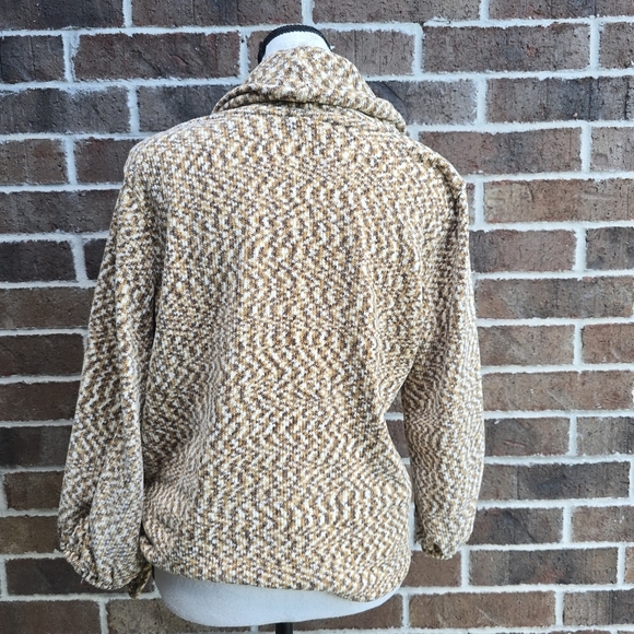 Ruby Rd. Tan and Cream Cowl Neck Sweater - Picture 3 of 8